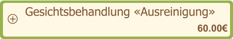Gesichtsbehandlung «Ausreinigung»   60.00€ +